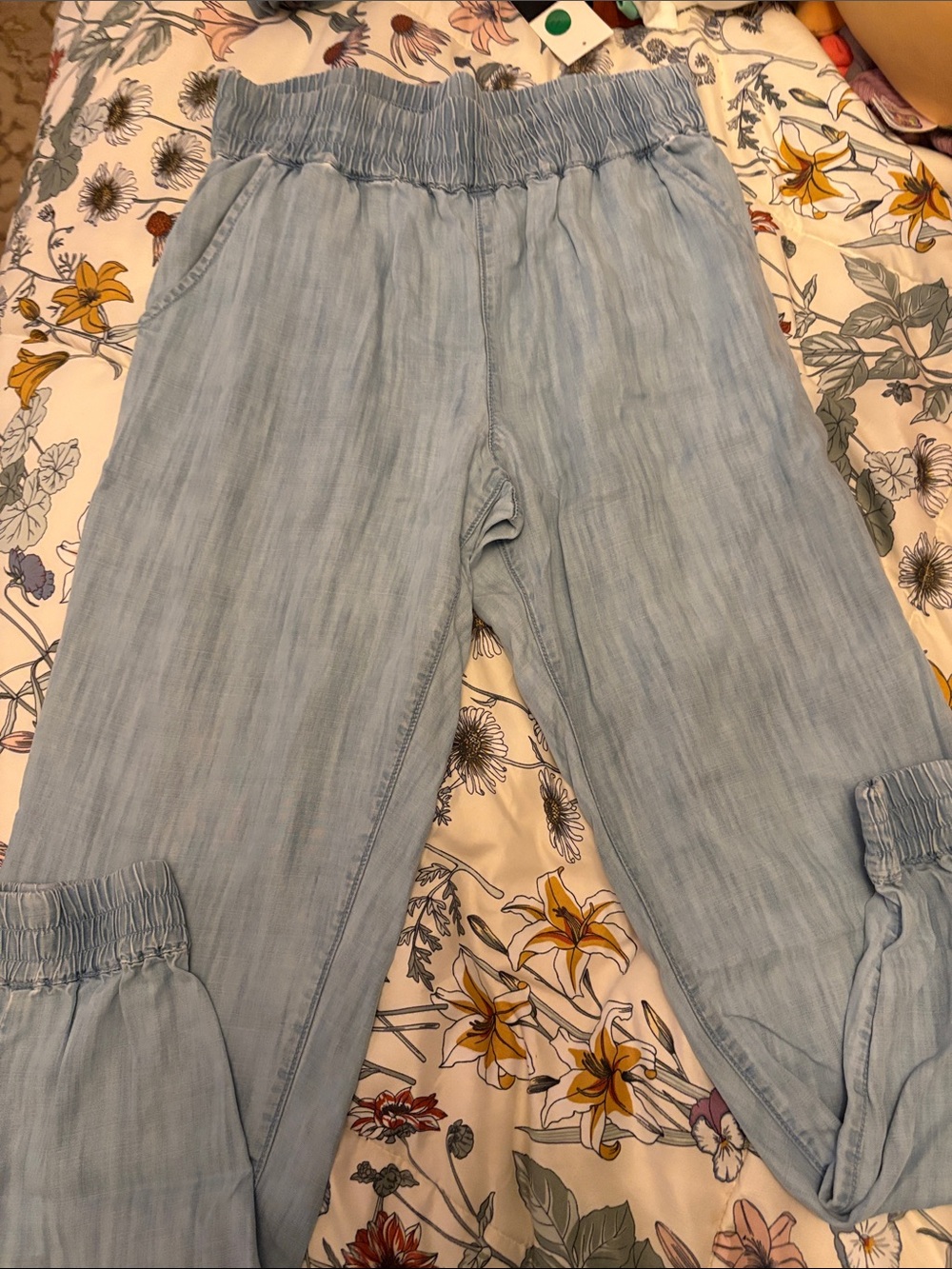 TNA Light Blue Elastic Waist Joggers